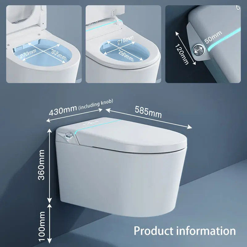 Hotel Automatic Flip Cover Smart Toilet UV Cleaning Foot Sensor Flush Red Light Intelligent Bidet WC Toilet Bowl — view 6