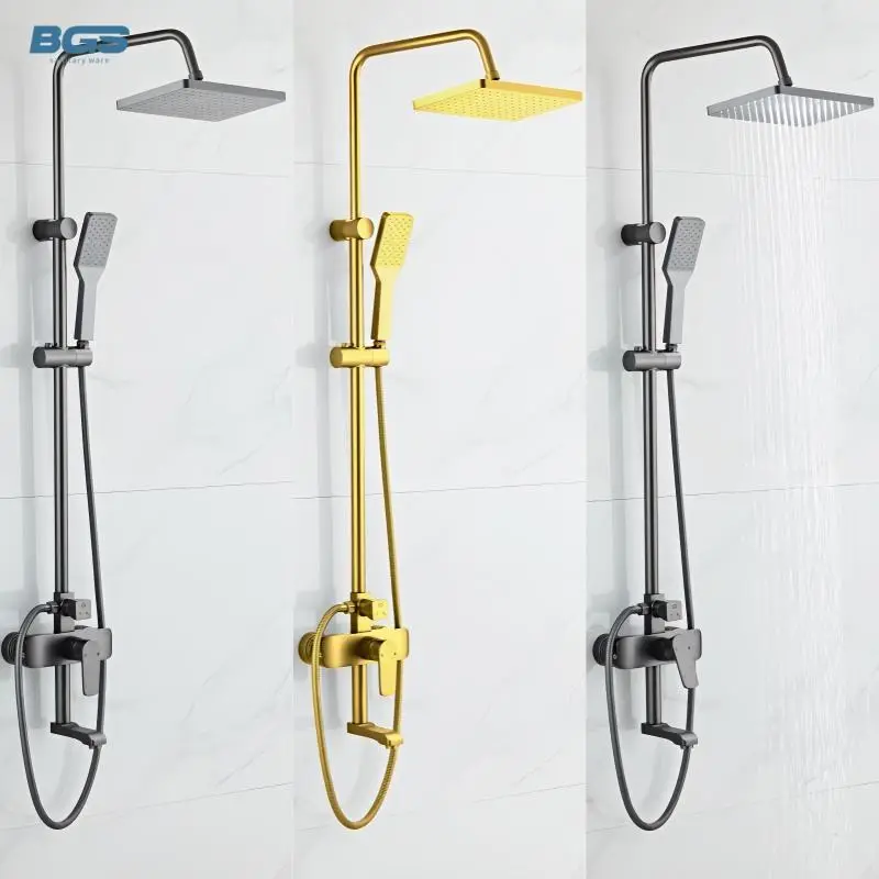Modern Ceramic Massage Shower Faucet Kit with Cartridge Handle for Hotel Bathroom Sink and Spa — view 1