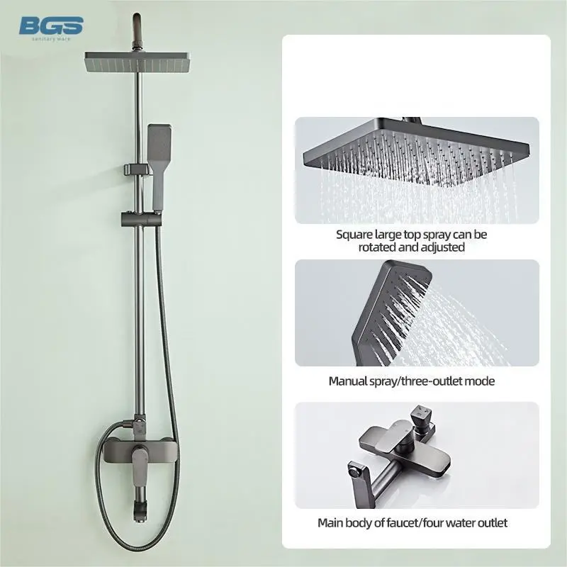 Modern Ceramic Massage Shower Faucet Kit with Cartridge Handle for Hotel Bathroom Sink and Spa — image 4