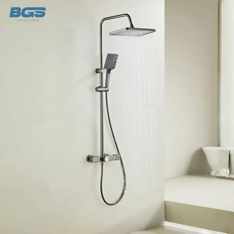 Bath Faucet Bathroom Shower Set with Massage Function Hotel Quality Brushed Finish Wall Mount Modern Design 2-Year Warra — view 1