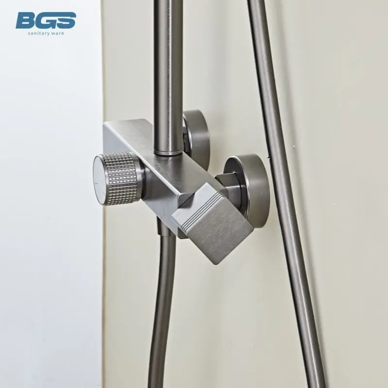 Bath Faucet Bathroom Shower Set with Massage Function Hotel Quality Brushed Finish Wall Mount Modern Design 2-Year Warranty — image 4