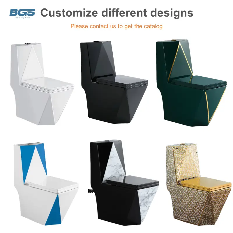 Modern Luxury Gold Toilet Set Bathroom Sanitary Ware Dual Flush One Piece Ceramic Bowl Pedestal Wash Basin Sink for Hote — view 6