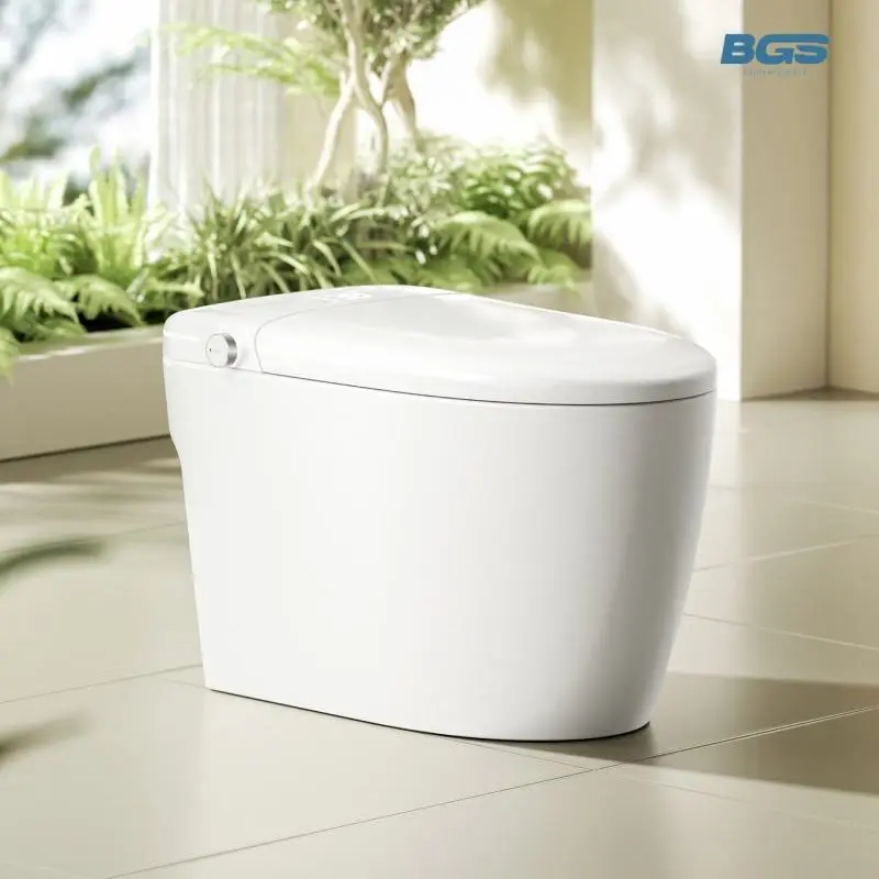 2025 Eco-friendly Guandong Core & Washroom Closet Biodegradable Slim Auto Smart Toilet with S-Trap Drainage Hand Paper S — view 1