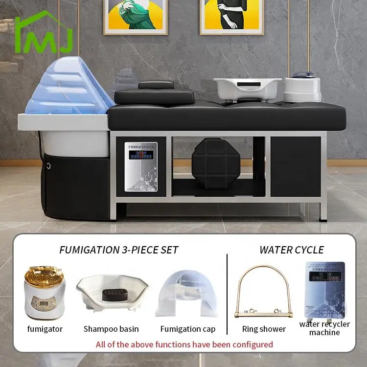 Custom Salon Massage Table Water Circulation Shower Shampoo Spa Bed — image 5
