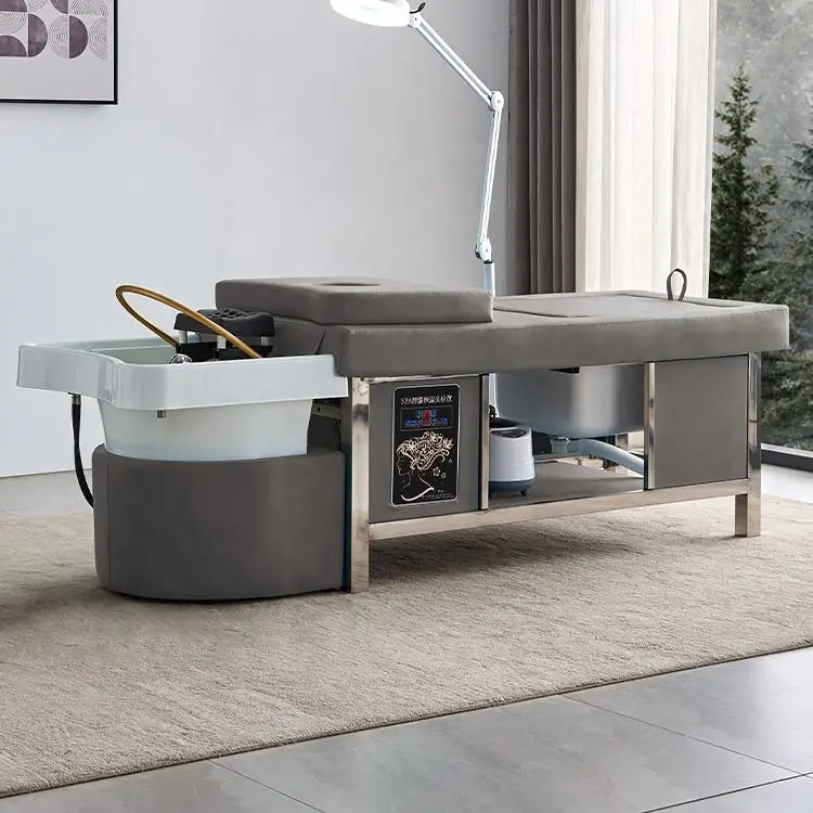 Multifunction Salon Hairdressing Hair Washing Massage Table Pedicure Shampoo Bed — image 3