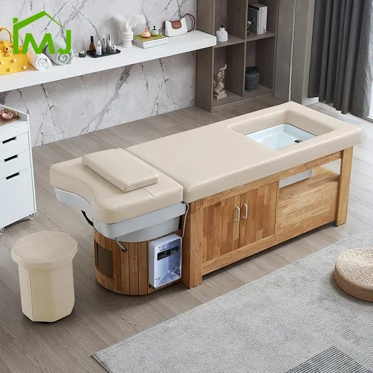 Salon Multifunction Hair Wash Wood Thai Massage Pedicure Foot Spa Shampoo Bed — image 4