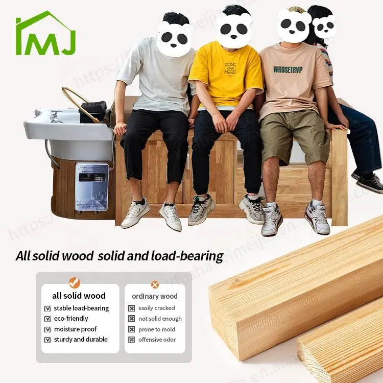 Salon Multifunction Hair Wash Wood Thai Massage Pedicure Foot Spa Shampoo Bed — image 5