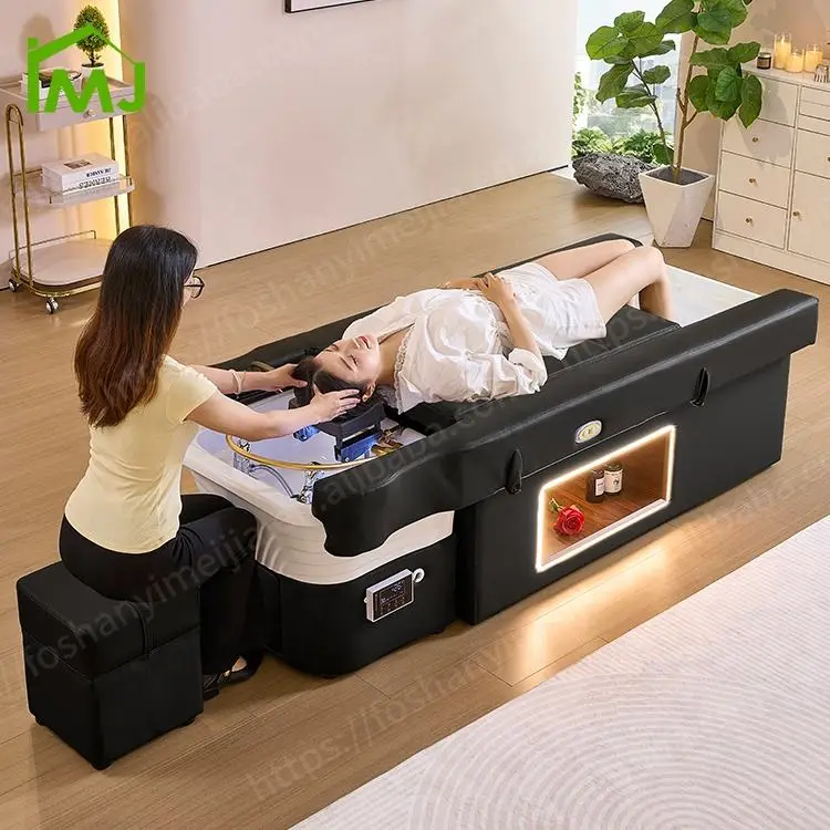 Massage Table Electric Water Therapy Shampoo Pedicure Chair Salon Bowl Sink Japanese Head Spa Beds — view 3