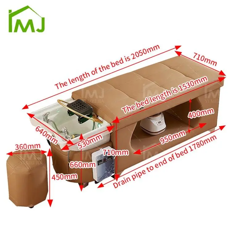 Custom Beauty Salon Hair Washing Basin Bed Thai Massage Head Spa Treatment Shampoo Bed — image 7