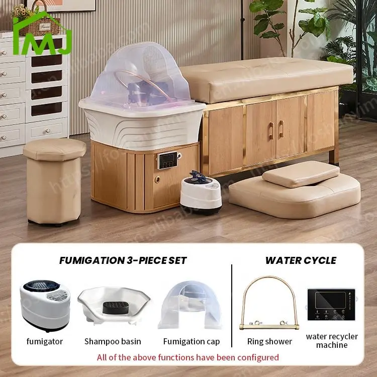 Hair Wash Electric Water Therapy Shampoo Massage Bed Salon Japanese Head Spa Bed — view 5