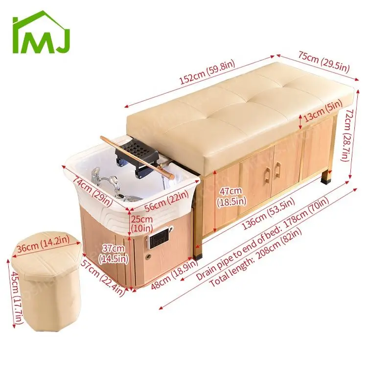 Hair Wash Electric Water Therapy Shampoo Massage Bed Salon Japanese Head Spa Bed — view 6