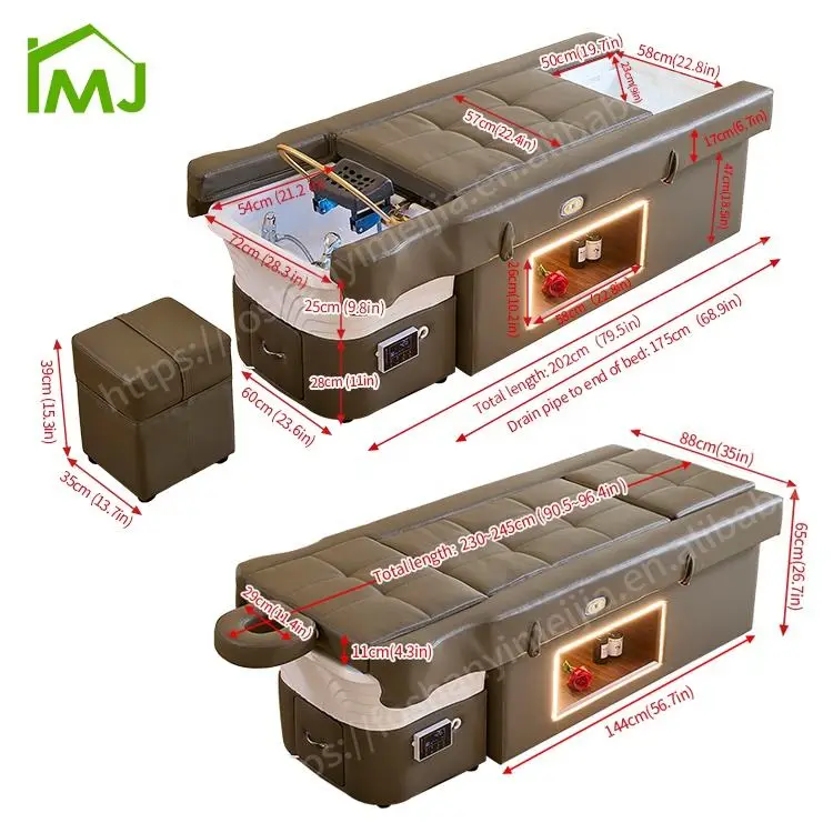 Salon Hair Wash Shampoo Chair Massage Table Pedicure Cama De Spa Para La Cabeza Head Spa Bed — view 5