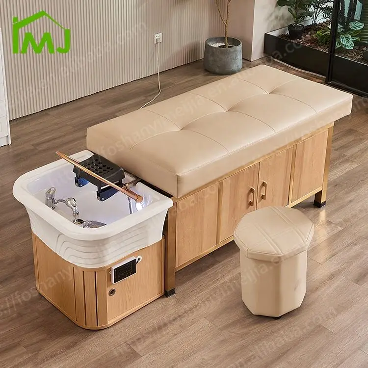 Hair Wash Shampoo Massage Salon Hair Salon Furniture Cama Para Spa Korean Head Spa Bed — image 4