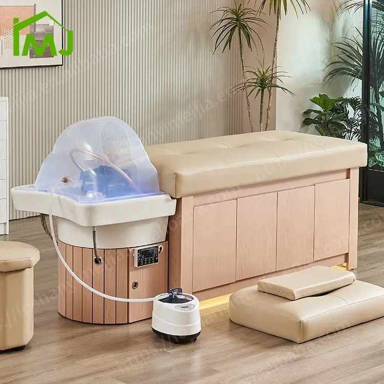 Hair WashChair Shampoo Salon Wooden Thai Massage Table Salon Japanese Head Spa Bed — view 2