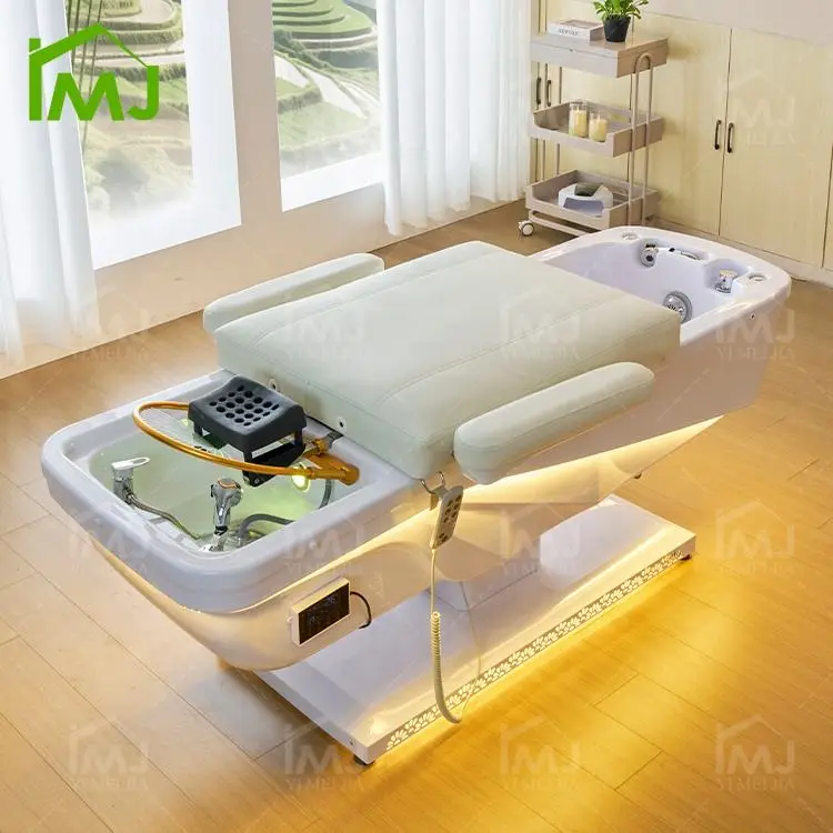 Salon Furniture Pedicure Chair Facial Treatment Luxury Lash Bed Korean Foot Plumbed Head Spa Bed — image 4