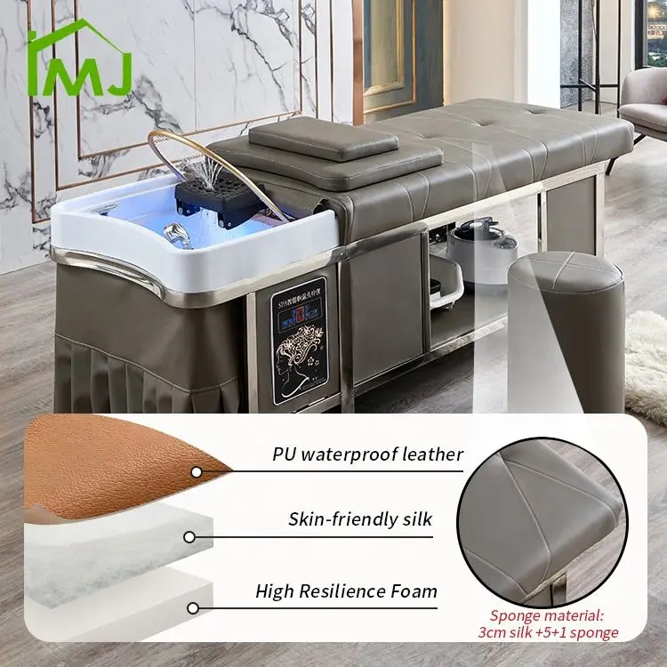 Health Club Multifunction Treatment Massage Chair Head Therapy Shampoo Bed — image 4