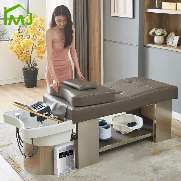 Custom Multifunction Salon Hair Washing Bed Thai Massage Therapy Shampoo Bed — view 2