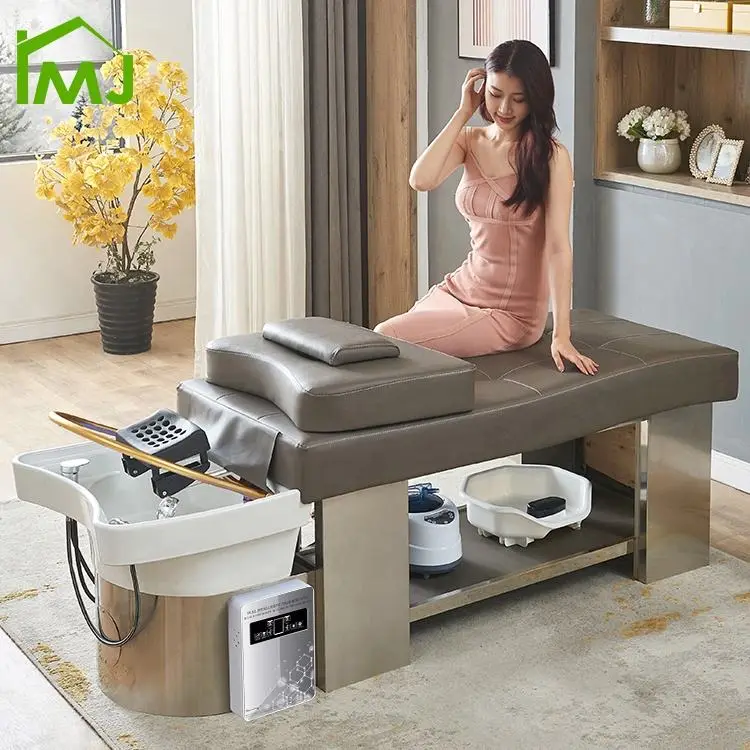 Modern Salon Hair Wash Massage Table Thai Head Treatment Head Spa Shampoo Bed — image 3