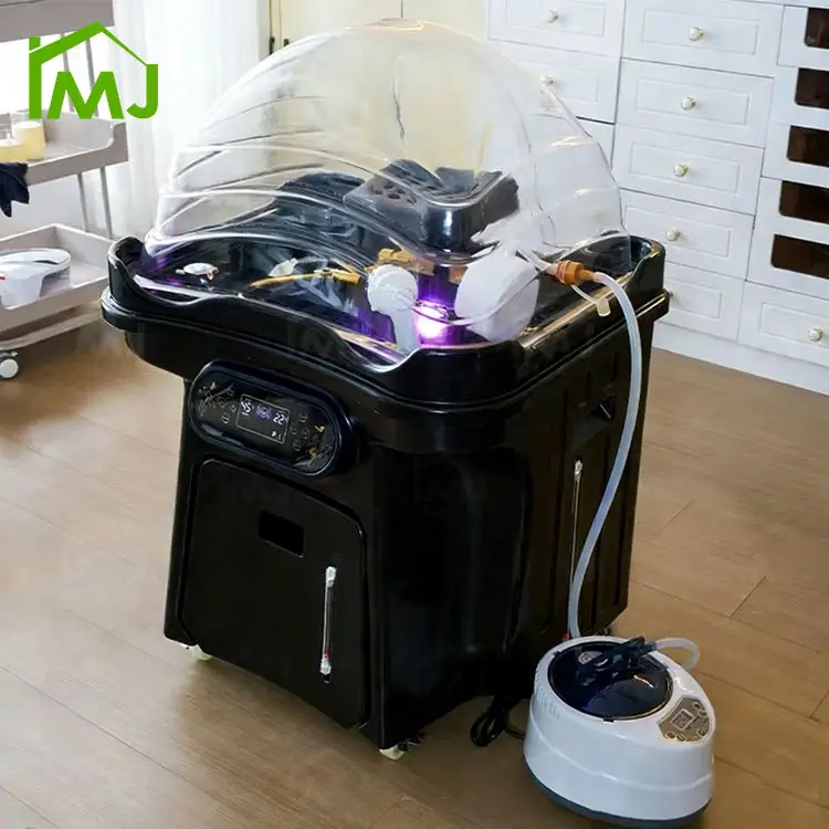 Portable Shampoo Sink Hair Salon Mobile Head Spa Basin With Water Circulation and Steamer — view 1