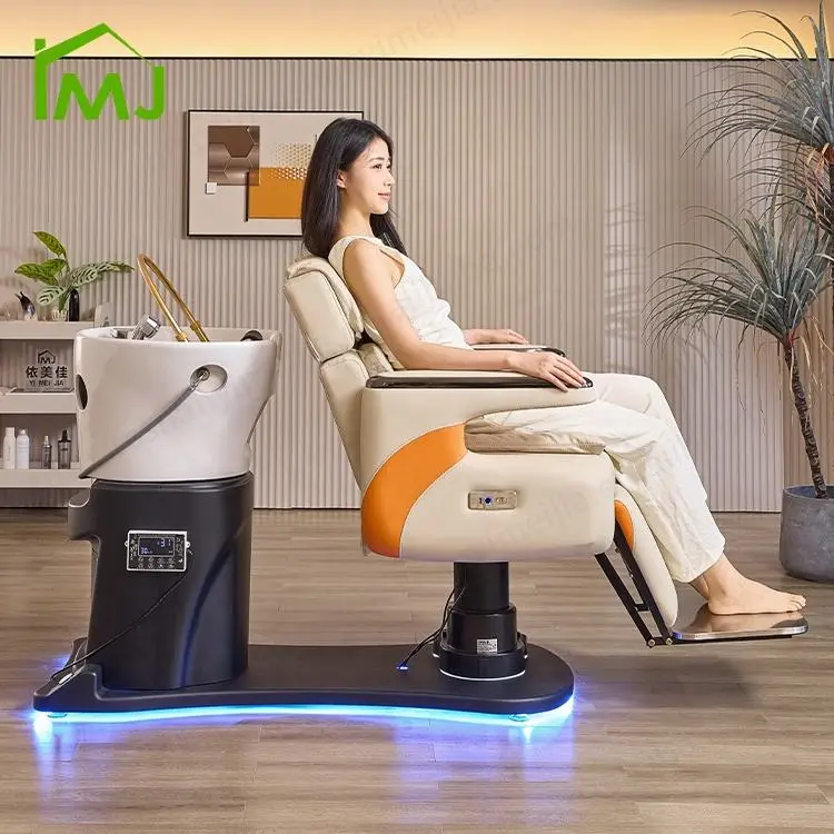 Multifunction Salon Furniture Massage Hair Washing Head Spa Reclining Shampoo Chair — image 3
