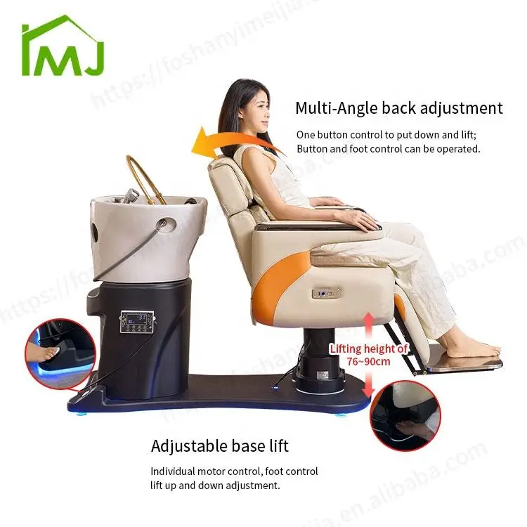 Multifunction Salon Furniture Massage Hair Washing Head Spa Reclining Shampoo Chair — image 6