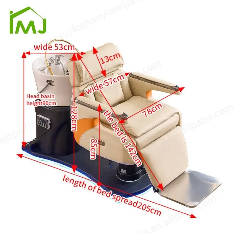 Multifunction Salon Furniture Massage Hair Washing Head Spa Reclining Shampoo Chair — image 7