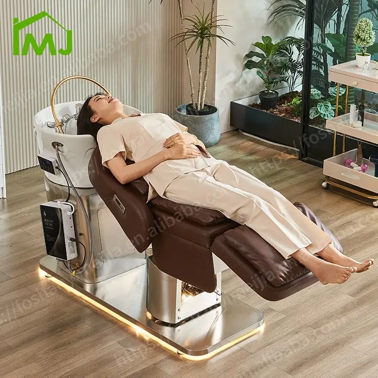 Hair Wash Thai Massage Electric Lift Shampoo Bed Salon Bowl Japanese Head Spa Chair — view 1
