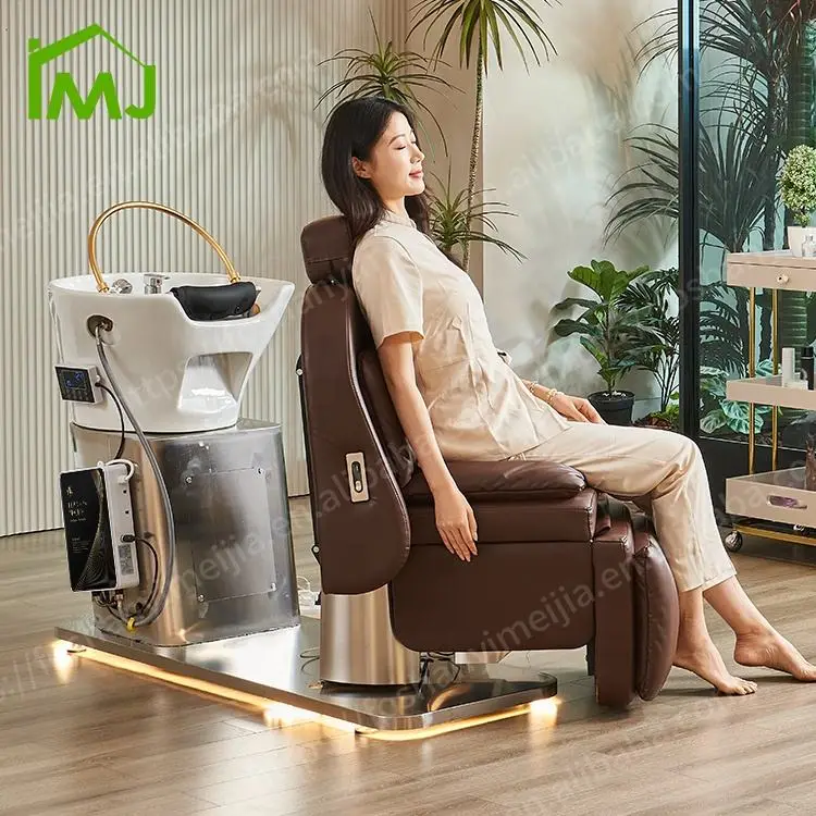 Hair Wash Thai Massage Electric Lift Shampoo Bed Salon Bowl Japanese Head Spa Chair — image 4