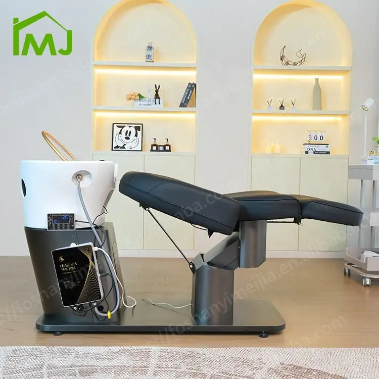 Lay Down Salon Hair Wash Sink Electric Back Lift Facial Treatment Japanese Head Spa Chair — image 4