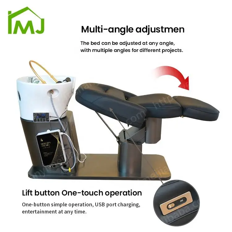 Lay Down Salon Hair Wash Sink Electric Back Lift Facial Treatment Japanese Head Spa Chair — image 6