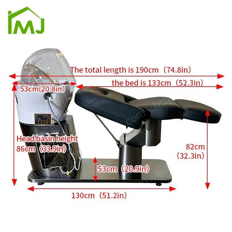 Lay Down Salon Hair Wash Sink Electric Back Lift Facial Treatment Japanese Head Spa Chair — image 7