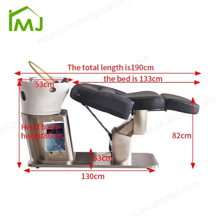 Modern Beauty Salon Sink Head Spa Bowl Chair Reclining Massage Shampoo Hair Washing Bed — view 6