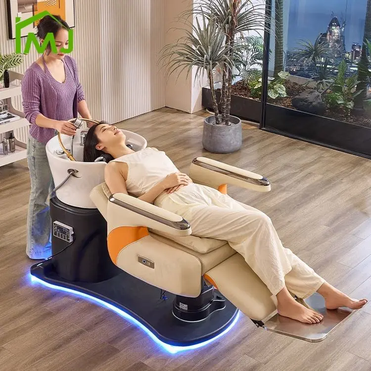 Multifunction Salon Equipment Massage Hair Washing Head Spa Shampoo Bowl and Chair — view 1
