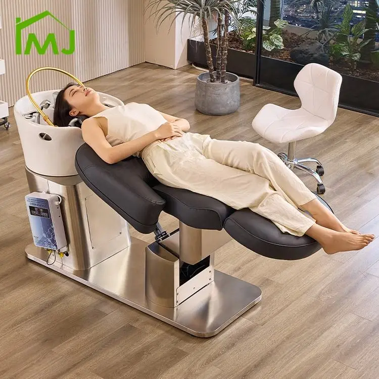 Luxury Beauty Salon Head Spa Shampoo Bowl Chair Massage Hair Washing Bed — image 4