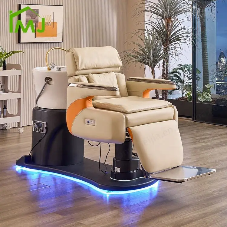 Multifunction Salon Equipment Massage Hair Washing Head Spa Shampoo Bowl and Chair — image 4