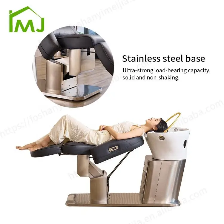 Luxury Beauty Salon Head Spa Shampoo Bowl Chair Massage Hair Washing Bed — image 6
