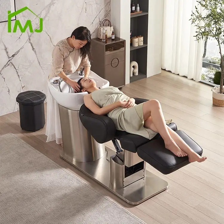 Modern Salon Equipment Hair Washing Massage Head Spa Shampoo Bowl and Chair — view 1