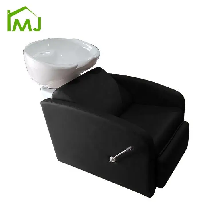 Half Lying Down Hand Adjustment Salon Barber Chair Shampoo Bowl Sink Chairs — image 4
