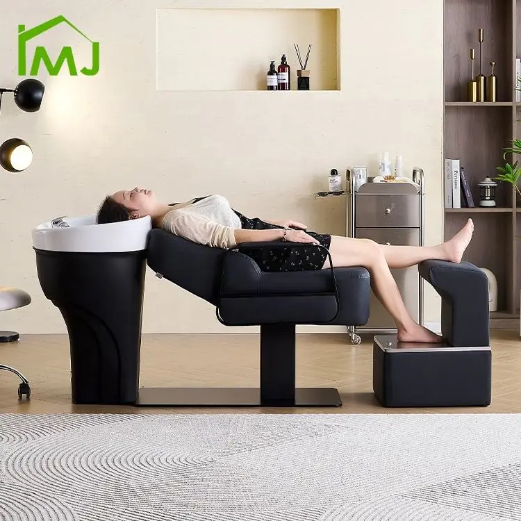 Beauty Salon Lay Back Shampoo Bowl Chair Thai Massage Hair Washing Head Spa Bed — image 3