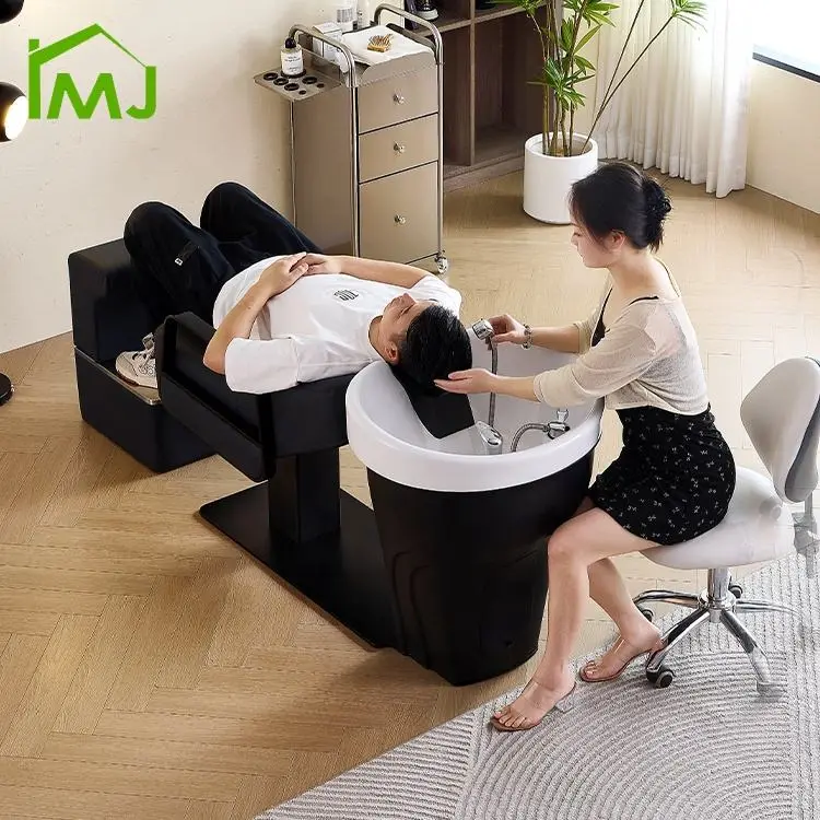 Beauty Salon Lay Back Shampoo Bowl Chair Thai Massage Hair Washing Head Spa Bed — image 5