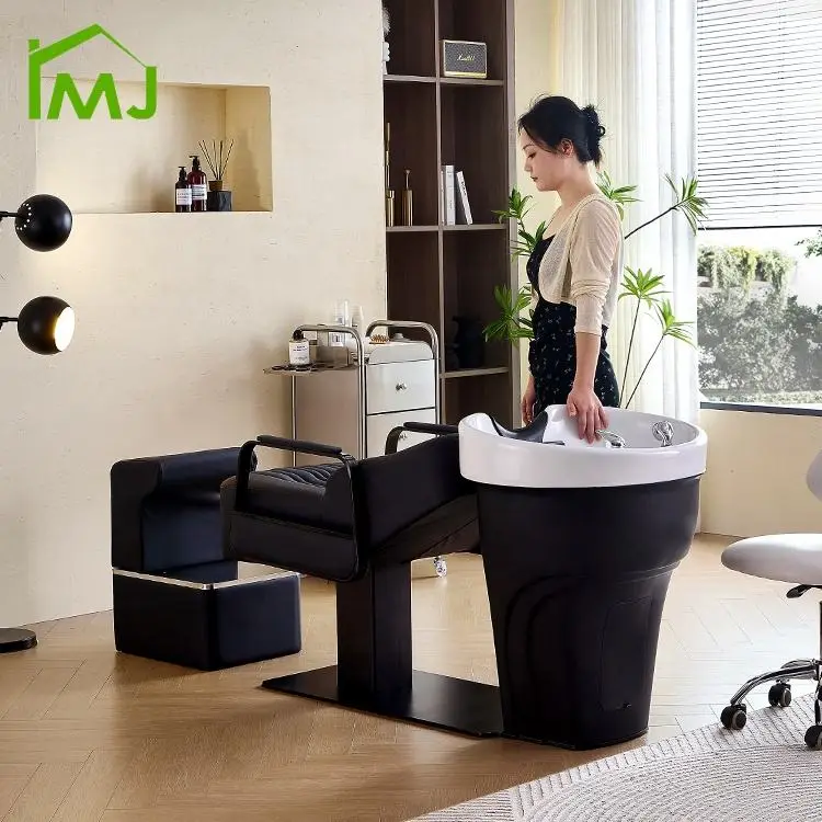Beauty Salon Lay Back Shampoo Bowl Chair Thai Massage Hair Washing Head Spa Bed — image 6