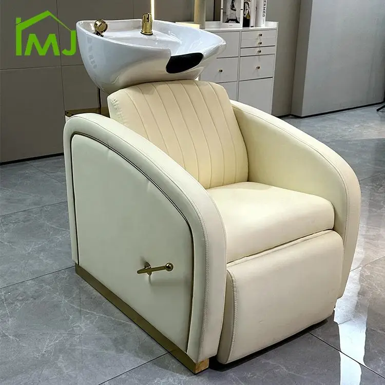 Barber Shop Salon Furniture Hairdressers Hair Washing Chair Massage Semi-reclining Shampoo Bowl Chair — view 1