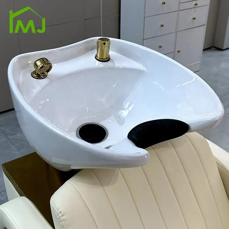 Barber Shop Salon Furniture Hairdressers Hair Washing Chair Massage Semi-reclining Shampoo Bowl Chair — image 5