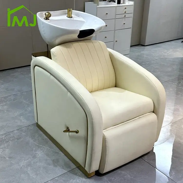 Modern Beauty Salon Hair Washing Massage Semi-reclining Chair Shampoo Bowl Bed — view 2