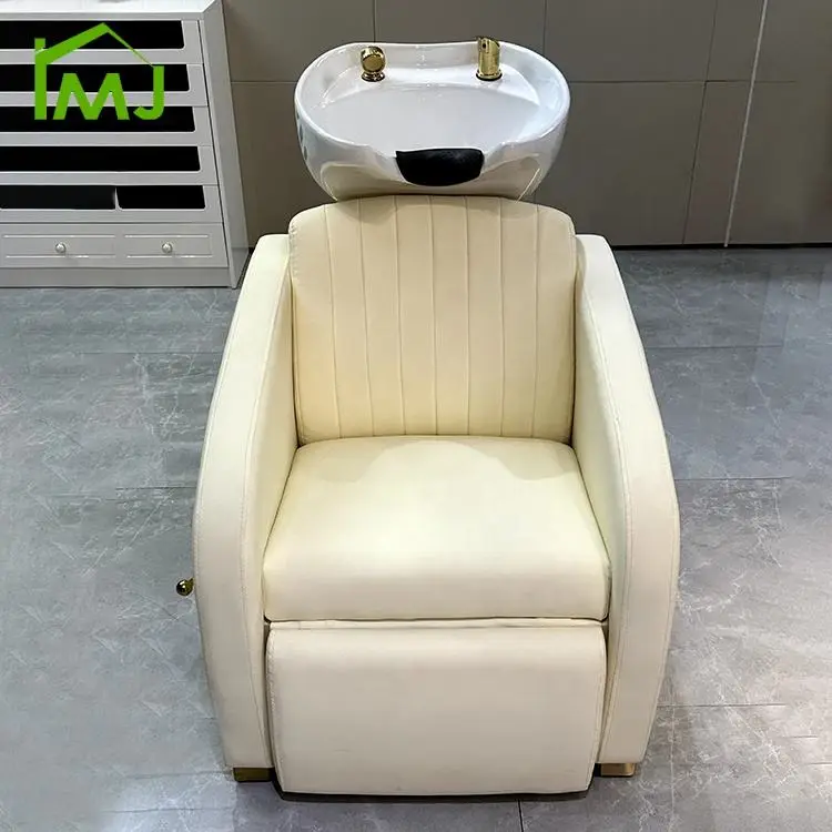 Modern Beauty Salon Hair Washing Massage Semi-reclining Chair Shampoo Bowl Bed — view 3