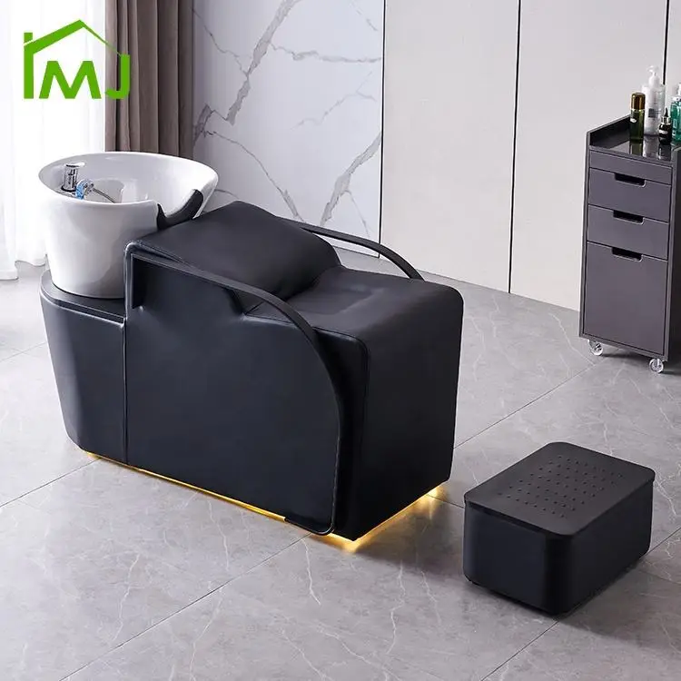 Barber Shop Half Lying Sink Hair Washing Chair Salon Head Spa Shampoo Chair — view 1