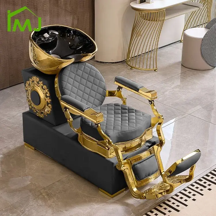 Barber Shop Beauty Salon Massage Hair Washing Table Semi-reclining Head Spa Shampoo Chair — image 6