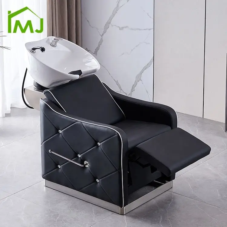 Hair Salon Furniture Half Lying Sink Hair Washing Chair Flushing Equipment Barber Chair Shampoo Chair — view 1