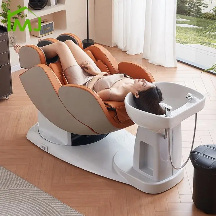 Electric Massage Shampoo Chair Multifunction Salon Luxury Hair Washing Head Spa Bed — image 3