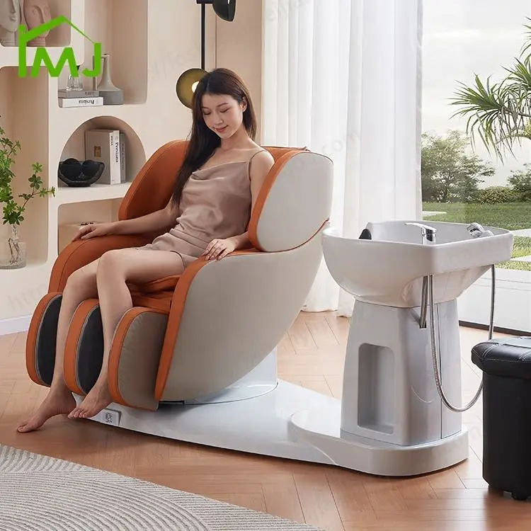 Electric Massage Shampoo Chair Multifunction Salon Luxury Hair Washing Head Spa Bed — image 4